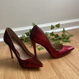 Aldo red sequin heels